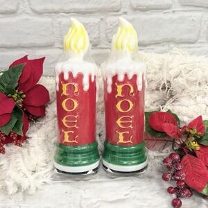 Vtg Empire Christmas Noel Candle Blow Mold Pathway Light Toppers 11" 2ct '95 New